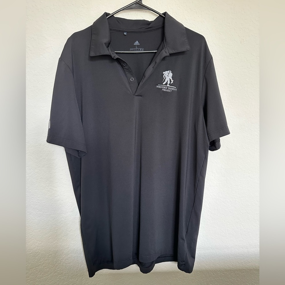 Black Adidas Wounded Warrior Project Polo Shirt